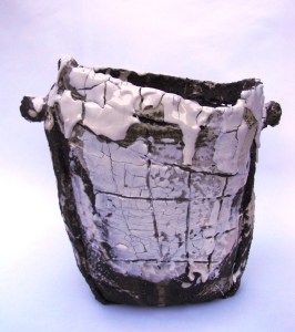 Vessel - Black clay and porcelain slip
